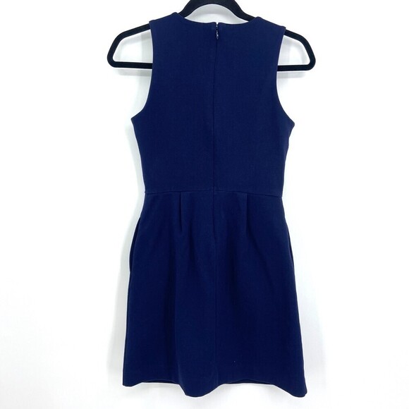 MADEWELL Navy Blue Verse Ponte Fit & Flare Pocket Sleeveless Mini Dress Size XS - Picture 4 of 9